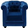 Fauteuil Chesterfield - Fluweel - Koningsblauw