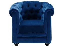 Fauteuil Chesterfield - Fluweel - Koningsblauw
