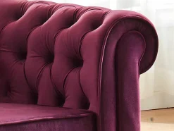 Fauteuil Chesterfield - Fluweel Paars