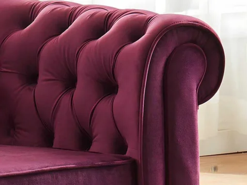Fauteuil Chesterfield - Fluweel Paars