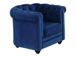 Fauteuil Chesterfield - Fluweel - Koningsblauw