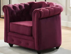 Fauteuil Chesterfield - Fluweel Paars