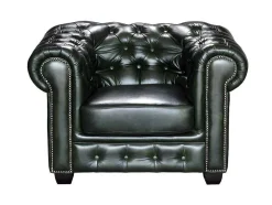 Fauteuil Chesterfield Brenton 100% Buffelleer - Empire Groen