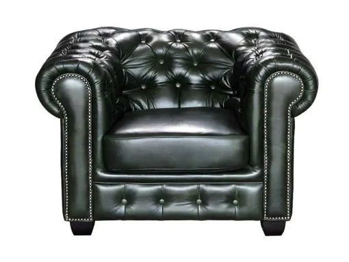 Fauteuil Chesterfield Brenton 100% Buffelleer - Empire Groen