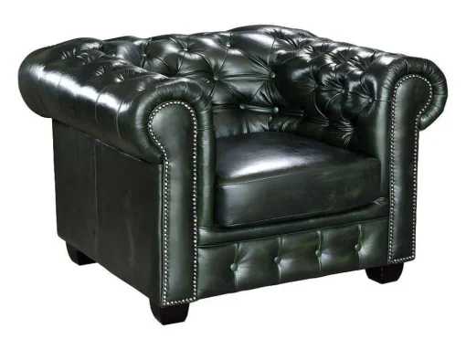 Fauteuil Chesterfield Brenton 100% Buffelleer - Empire Groen