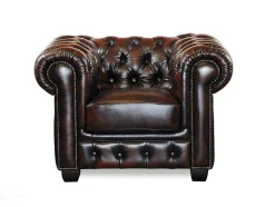 Fauteuil Chesterfield Brenton 100% Buffelleer - Bruin Tinten