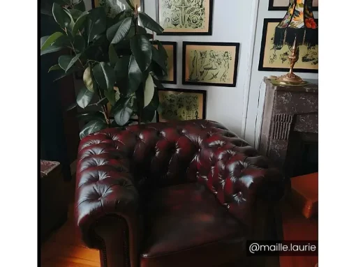 Fauteuil Chesterfield Brenton 100% Buffelleer - Bruin Tinten