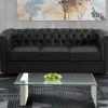 Fauteuil Chesterfield Van Kunstleer - Zwart