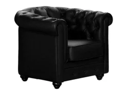 Fauteuil Chesterfield Van Kunstleer - Zwart