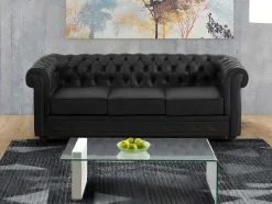 Fauteuil Chesterfield Van Kunstleer - Wit