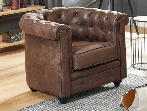 Fauteuil Chesterfield Van Microvezel Met Vintage Look