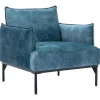 Fauteuil Eendenblauw Fluweel Joel