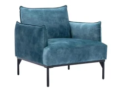 Fauteuil Eendenblauw Fluweel Joel