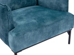 Fauteuil Eendenblauw Fluweel Joel