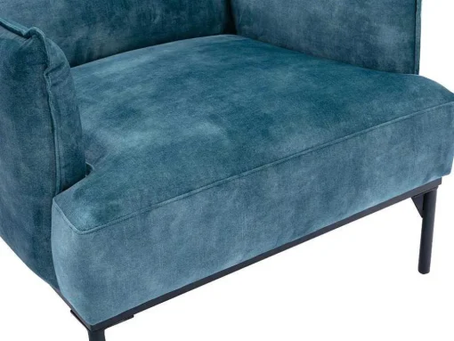 Fauteuil Eendenblauw Fluweel Joel