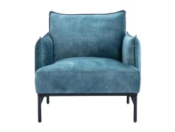 Fauteuil Eendenblauw Fluweel Joel