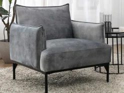 Fauteuil Grijs Fluweel Joel