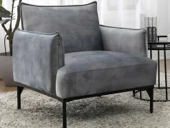 Fauteuil Grijs Fluweel Joel