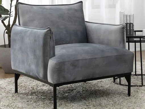 Fauteuil Grijs Fluweel Joel