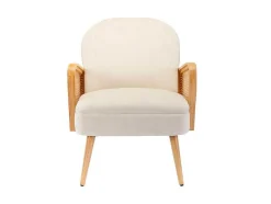Fauteuil In Beige Fluweel Onani