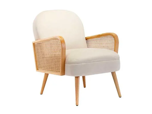Fauteuil In Beige Fluweel Onani