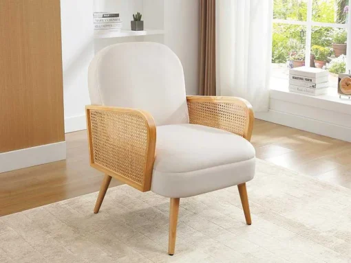 Fauteuil In Beige Fluweel Onani