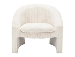 Fauteuil In Gebroken Wit Ribfluweel Ossana