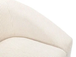 Fauteuil In Gebroken Wit Ribfluweel Ossana