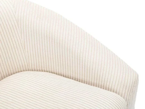 Fauteuil In Gebroken Wit Ribfluweel Ossana