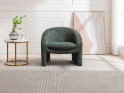 Fauteuil In Groen Ribfluweel Ossana