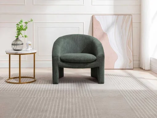 Fauteuil In Groen Ribfluweel Ossana