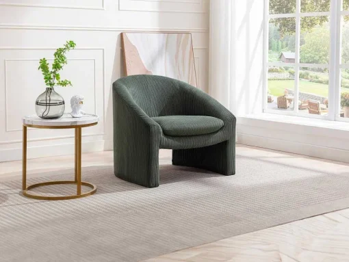 Fauteuil In Groen Ribfluweel Ossana