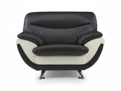 Fauteuil Indice Van Kunstleer - Tweekleurig Zwart En Wit