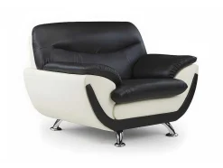 Fauteuil Indice Van Kunstleer - Tweekleurig Zwart En Wit