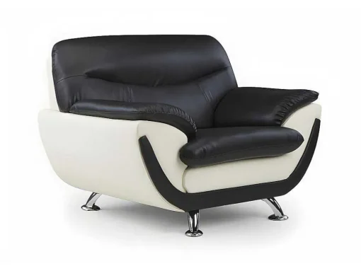 Fauteuil Indice Van Kunstleer - Tweekleurig Zwart En Wit