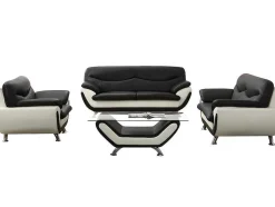 Fauteuil Indice Van Kunstleer - Tweekleurig Zwart En Wit
