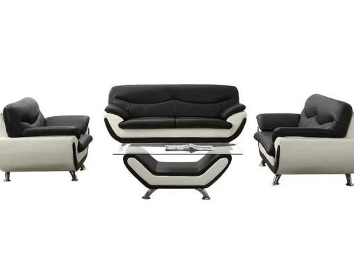 Fauteuil Indice Van Kunstleer - Tweekleurig Zwart En Wit