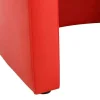 Fauteuil Met Holle Rugleuning En Poef In Rood Kunstleer Jovana