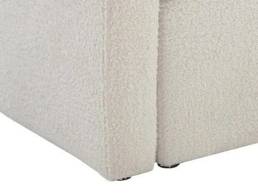 Fauteuil Met Holle Rugleuning En Poef In Witte Bouclestof Jovana