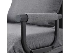 Fauteuil Met Kussen En Verstelbare Rugleuning - Om Te Bouwen Tot Fauteuil - Linnen Stof - Grijs
