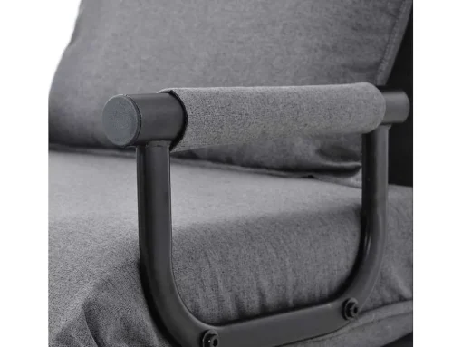 Fauteuil Met Kussen En Verstelbare Rugleuning - Om Te Bouwen Tot Fauteuil - Linnen Stof - Grijs