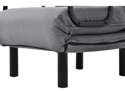 Fauteuil Met Kussen En Verstelbare Rugleuning - Om Te Bouwen Tot Fauteuil - Linnen Stof - Grijs