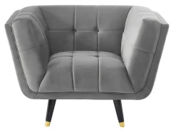 Fauteuil Samantha Ii Van Fluweel - Grijs