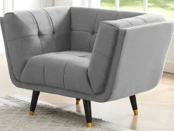 Fauteuil Samantha Ii Van Fluweel - Grijs