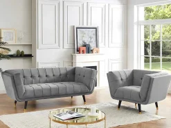 Fauteuil Samantha Ii Van Fluweel - Grijs