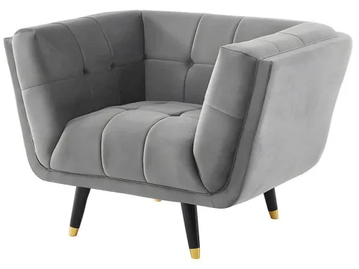 Fauteuil Samantha Ii Van Fluweel - Grijs