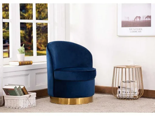 Fauteuil Sanela Van Fluweel - Nachtblauw