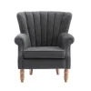 Fauteuil Van Antracietkleurige Stof Met Klinknagels Batoumi