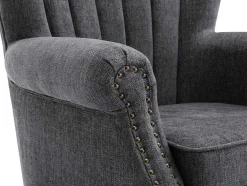 Fauteuil Van Antracietkleurige Stof Met Klinknagels Batoumi