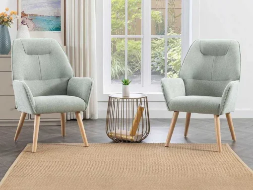 Fauteuil Van Blauwgroene Stof Osimo
